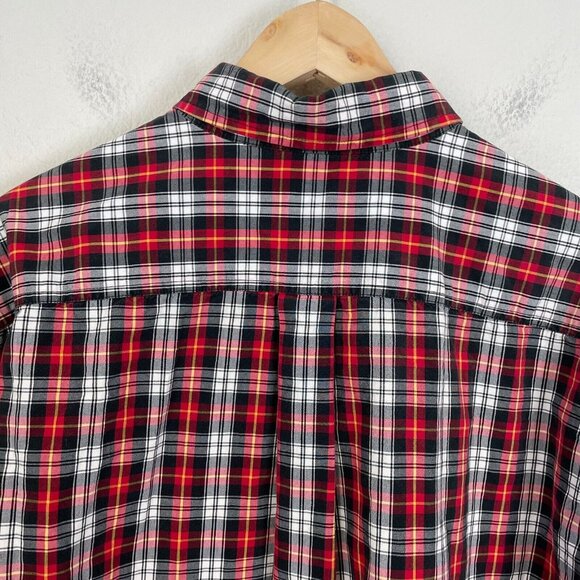 Eddie Bauer Mens XL Vintage Wash Button Down Plaid Shirt Long Sleeve - Picture 6 of 7